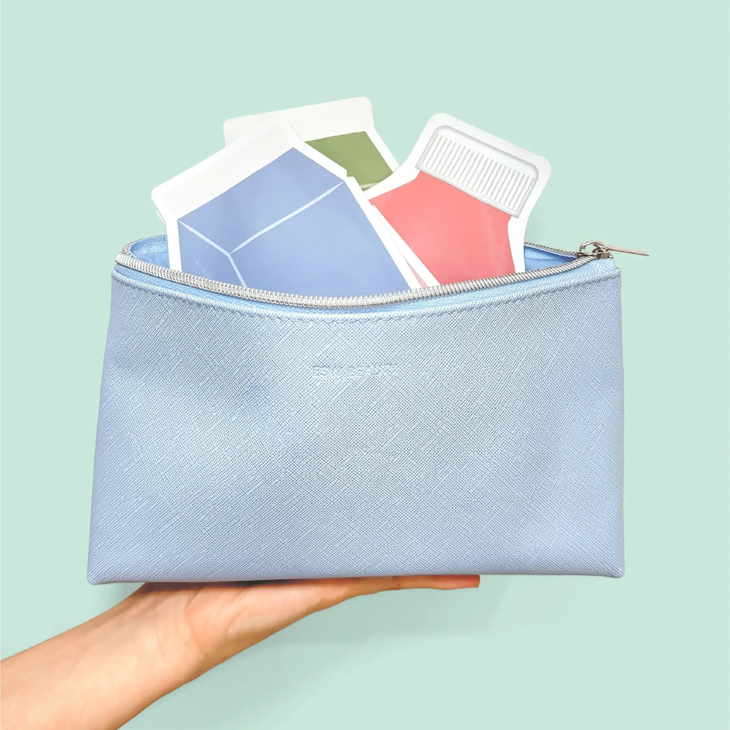 Blue Reusable Beauty Pouch