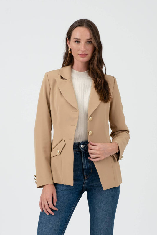 GOLD HARDWARE BUTTON CUFF BLAZER(two colors)