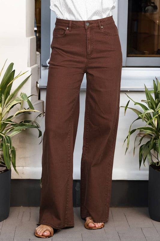 Straight Leg Cotton Long Pants
