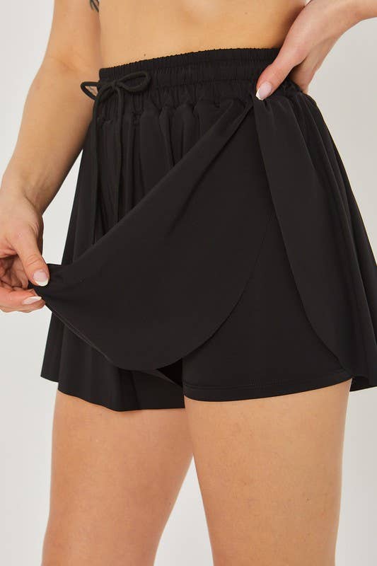 Activewear Two In One Drawstring Shorts Black