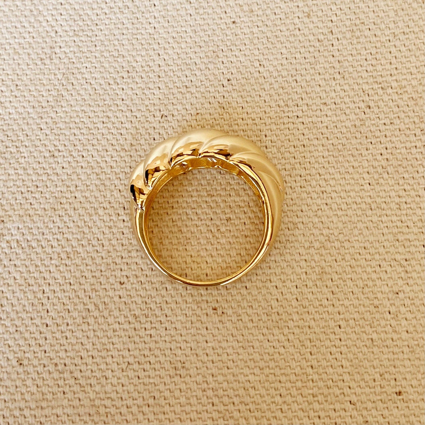 18k Gold Filled Dome Croissant Ring