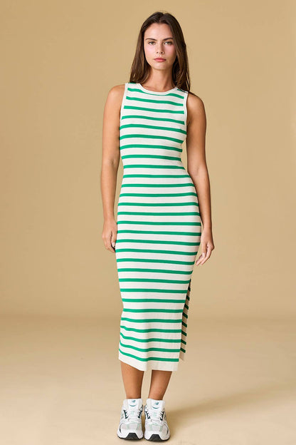 Midi Sleeveless Stripped Dress