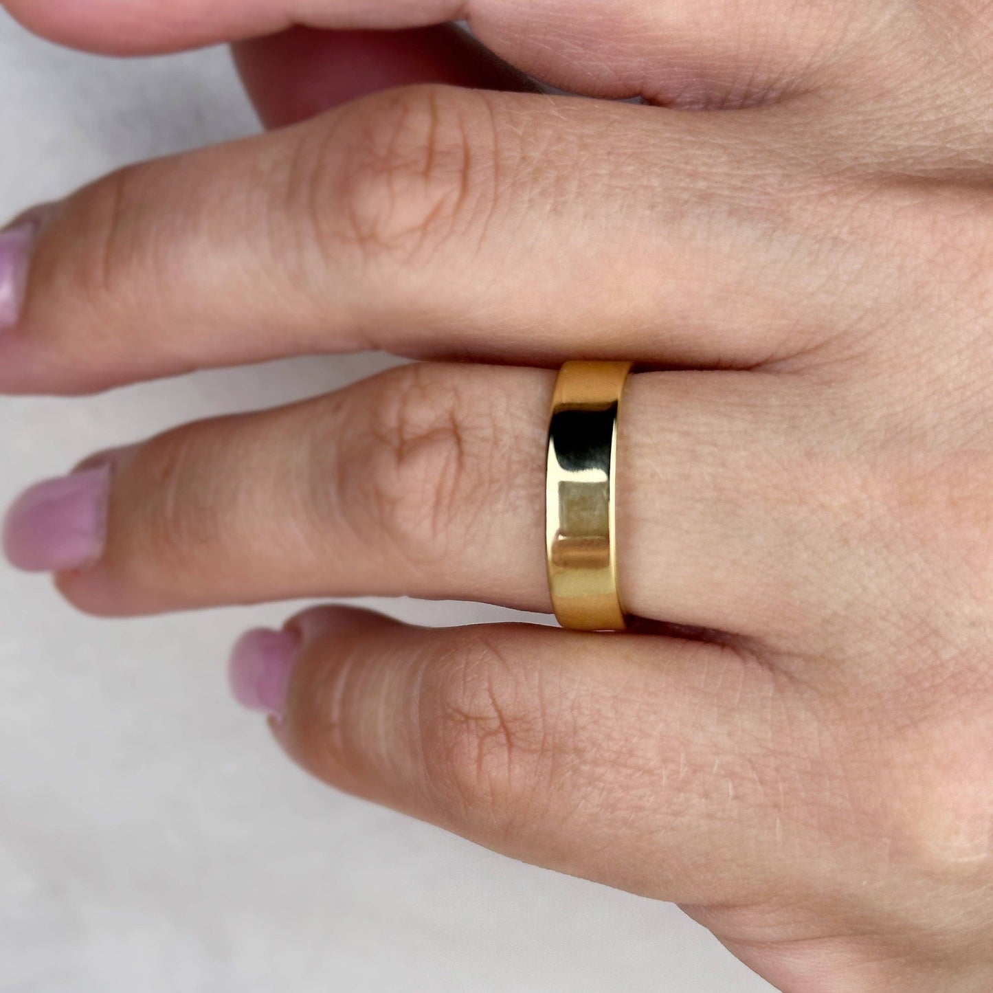 18k Gold Filled Polished Flat Band Ring