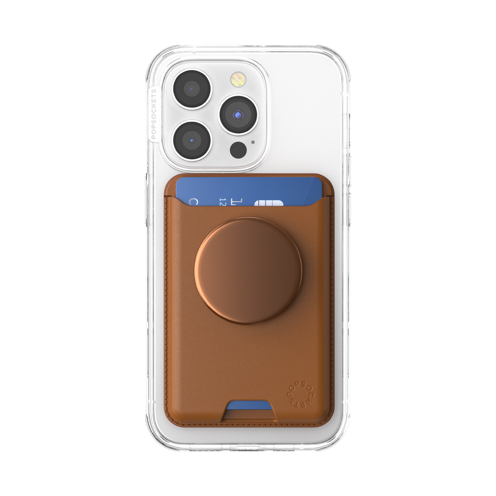 PopSockets MagSafe Softgoods Phone Wallet - Cognac