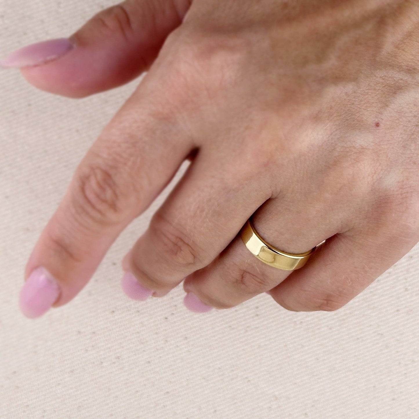 18k Gold Filled Polished Flat Band Ring