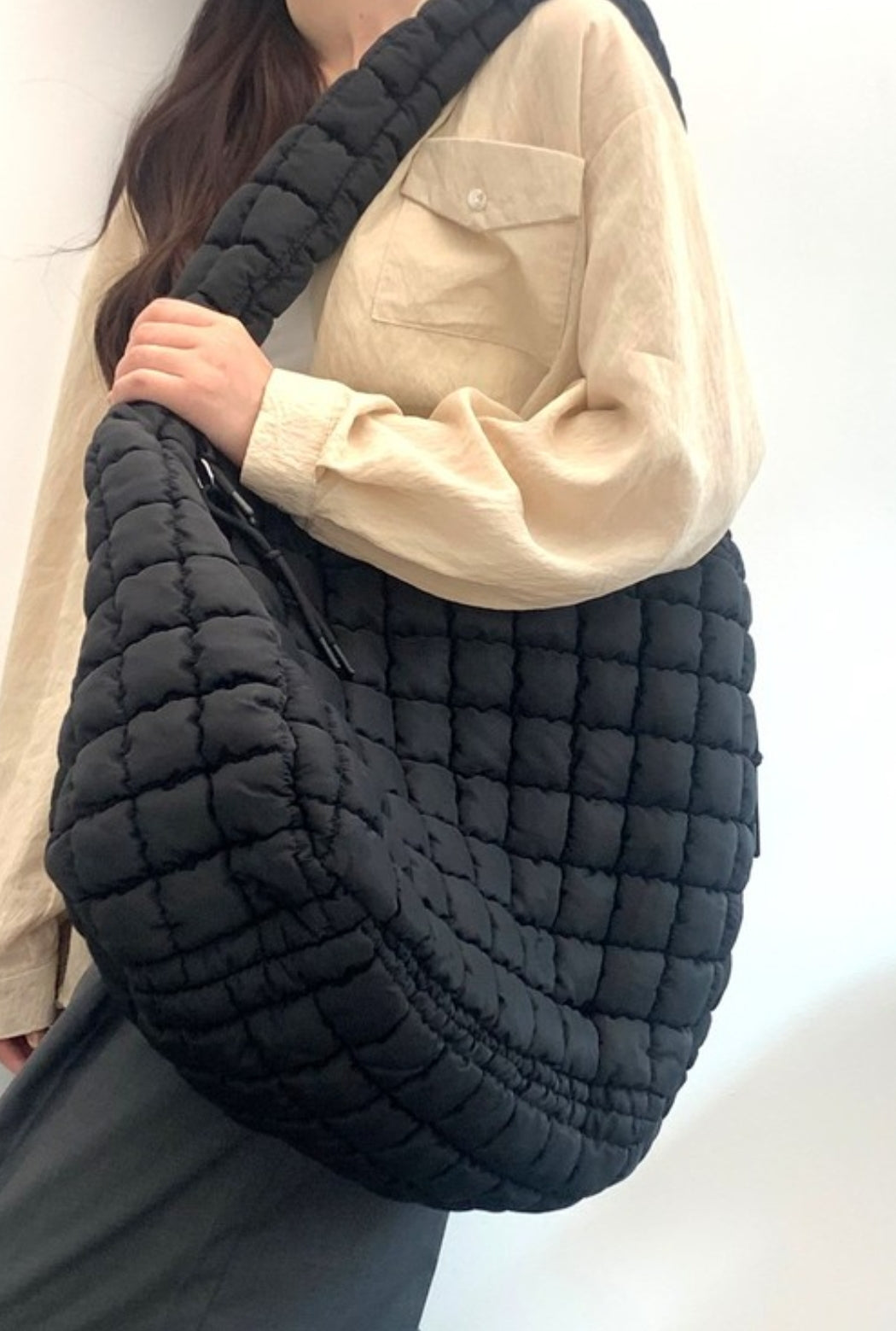 Black Premium Oversized Quilted Bag