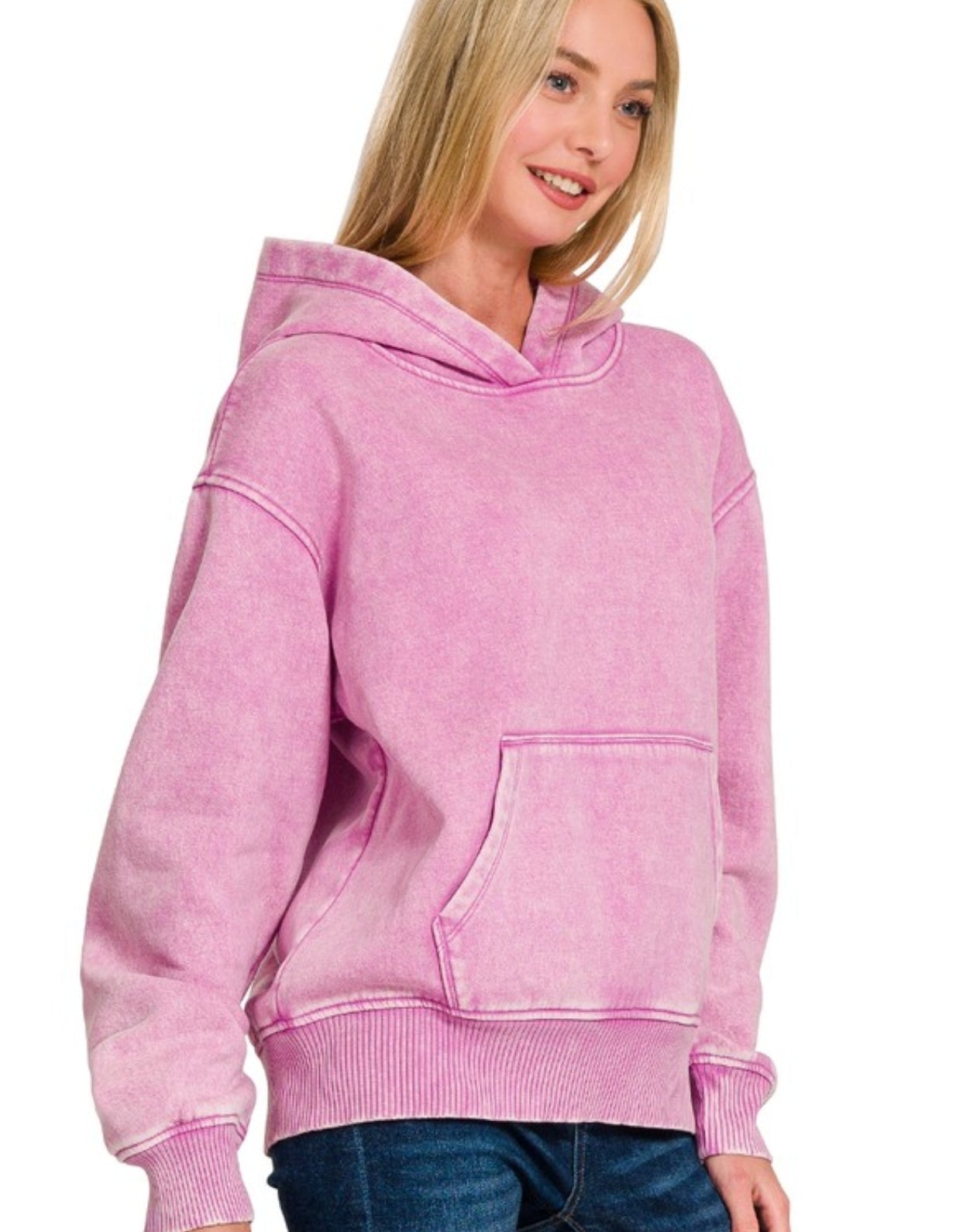 Acid Wash Fleece Lined Hoodie(multiple colors)