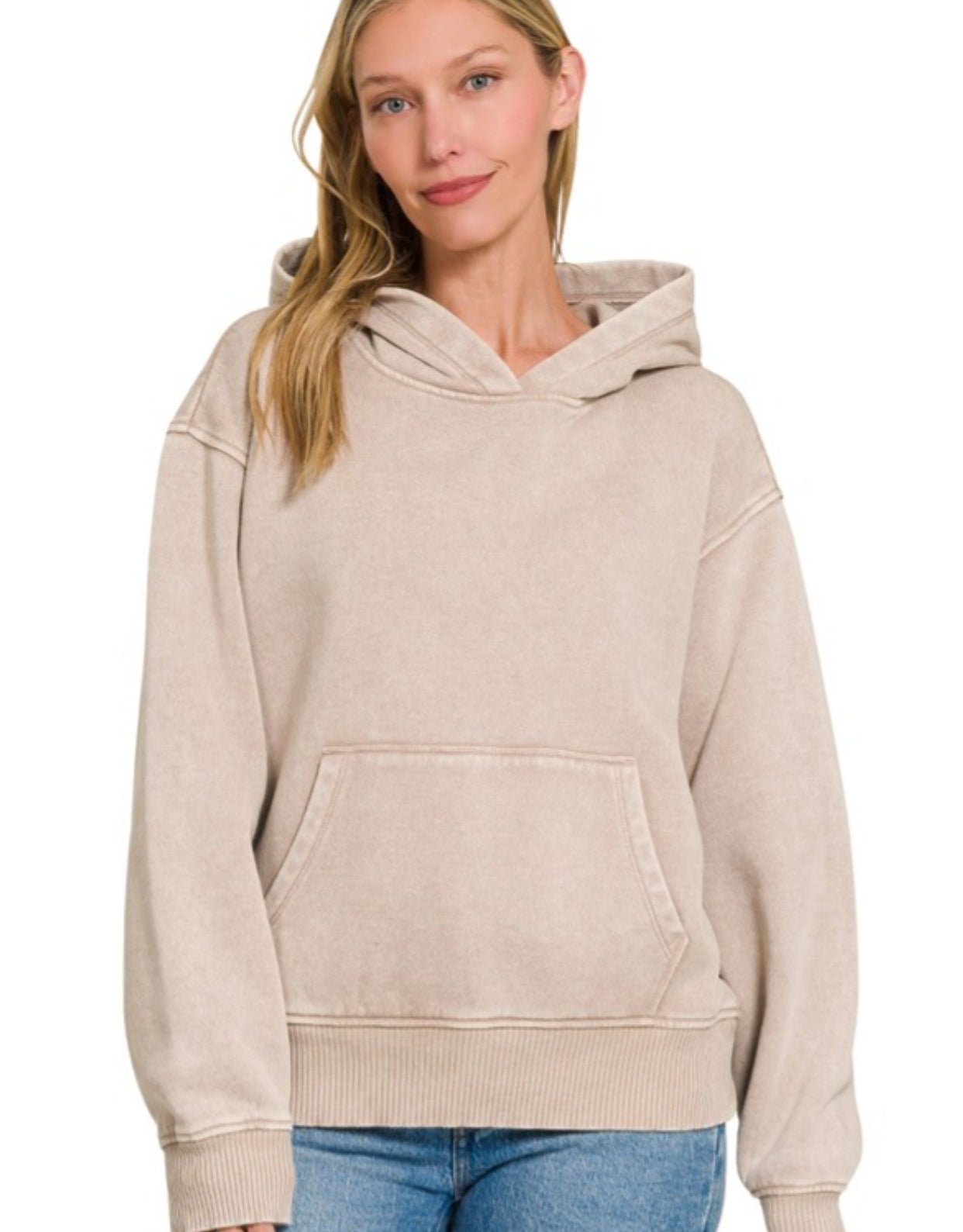 Acid Wash Fleece Lined Hoodie(multiple colors)