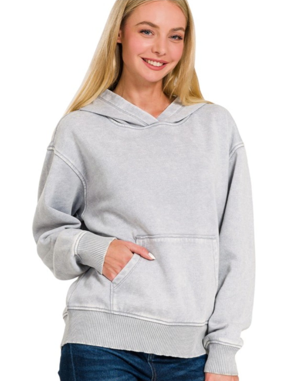 Acid Wash Fleece Lined Hoodie(multiple colors)