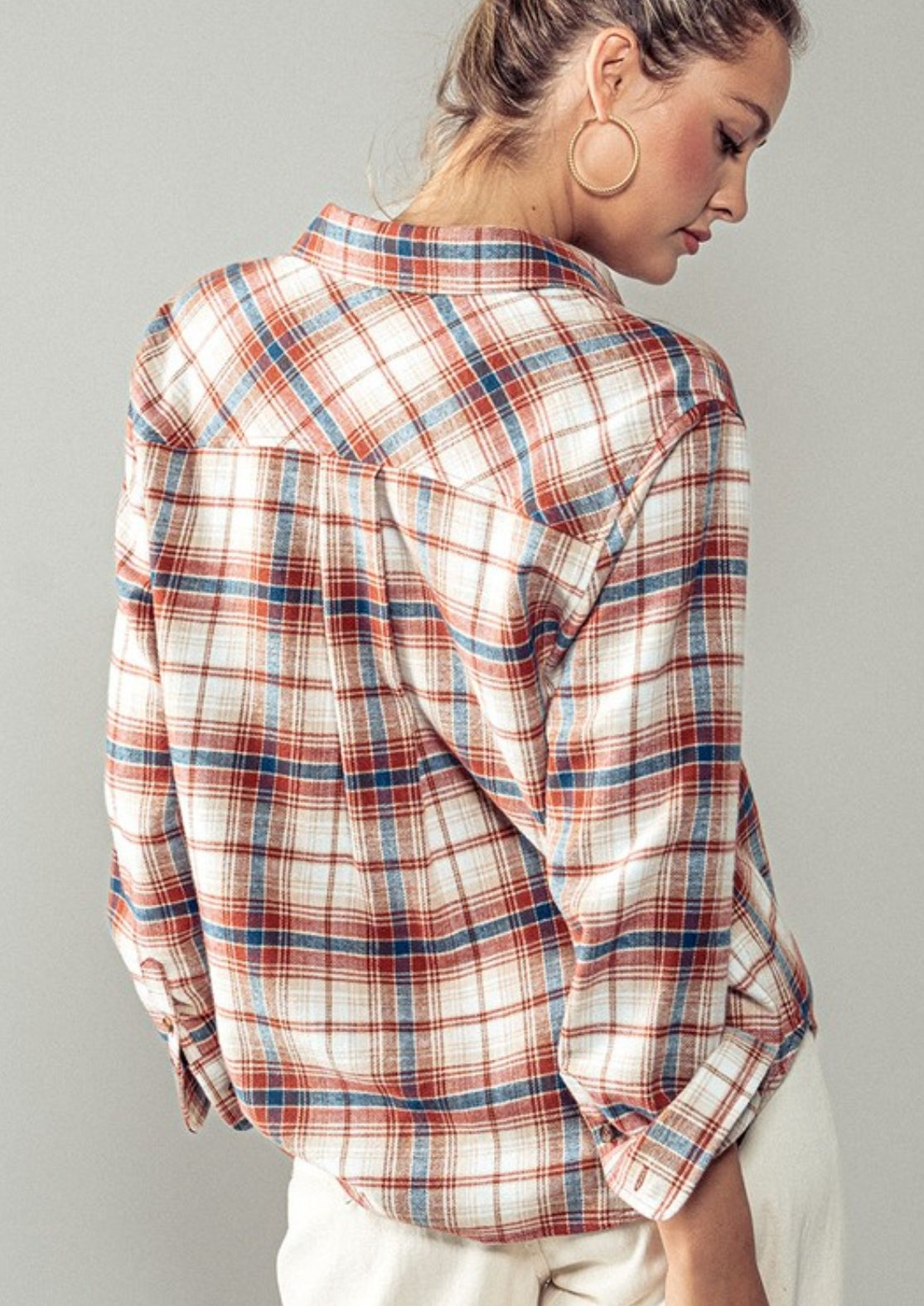 Plaid Flannel Button Down Shirt(multiple colors)