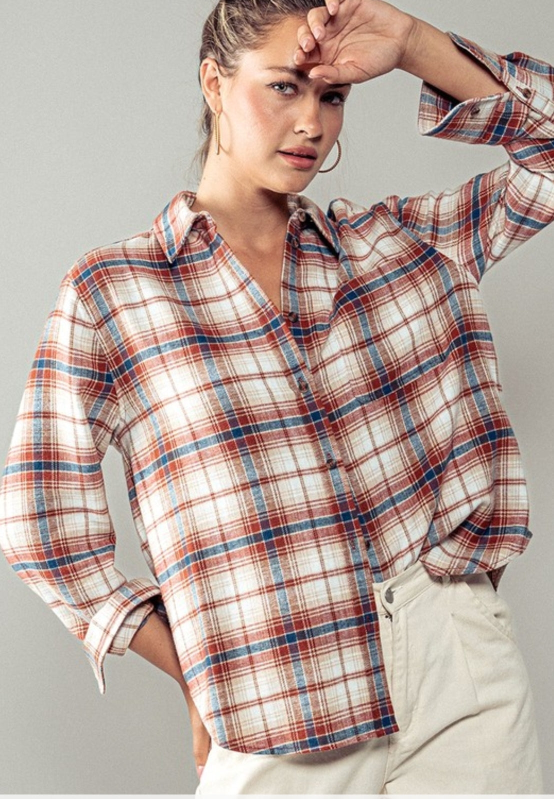 Plaid Flannel Button Down Shirt(multiple colors)