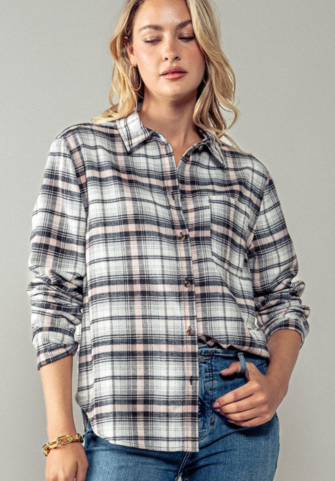 Plaid Flannel Button Down Shirt(multiple colors)