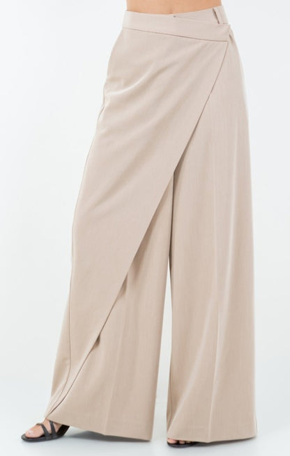 Wrap Detail Wide Leg pants(two colors)