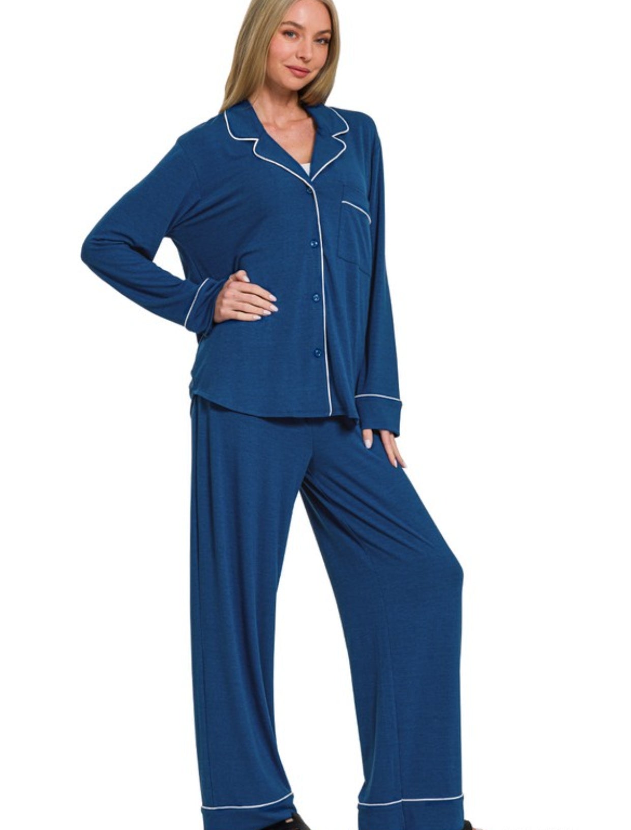 Classic Button down Pajama Set(several colors)