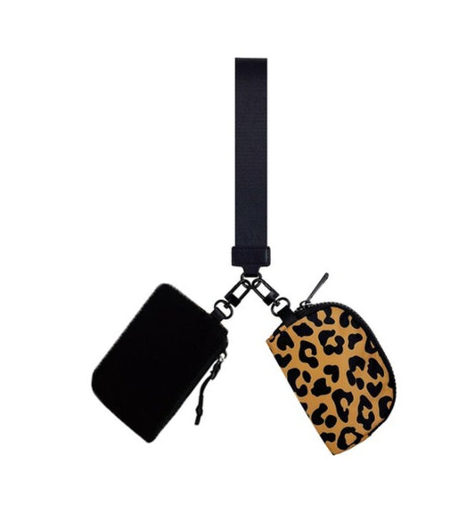 Dual Pouch Wristlet Keychain Wallet(several colors)