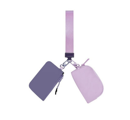 Dual Pouch Wristlet Keychain Wallet(several colors)
