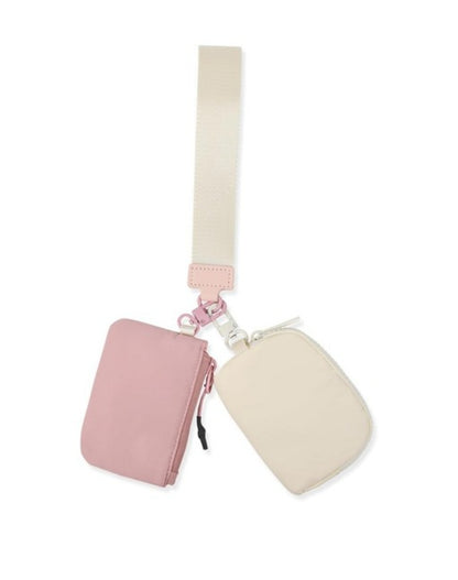 Dual Pouch Wristlet Keychain Wallet(several colors)