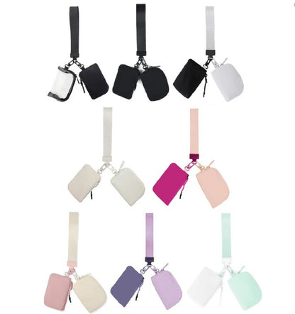 Dual Pouch Wristlet Keychain Wallet(several colors)