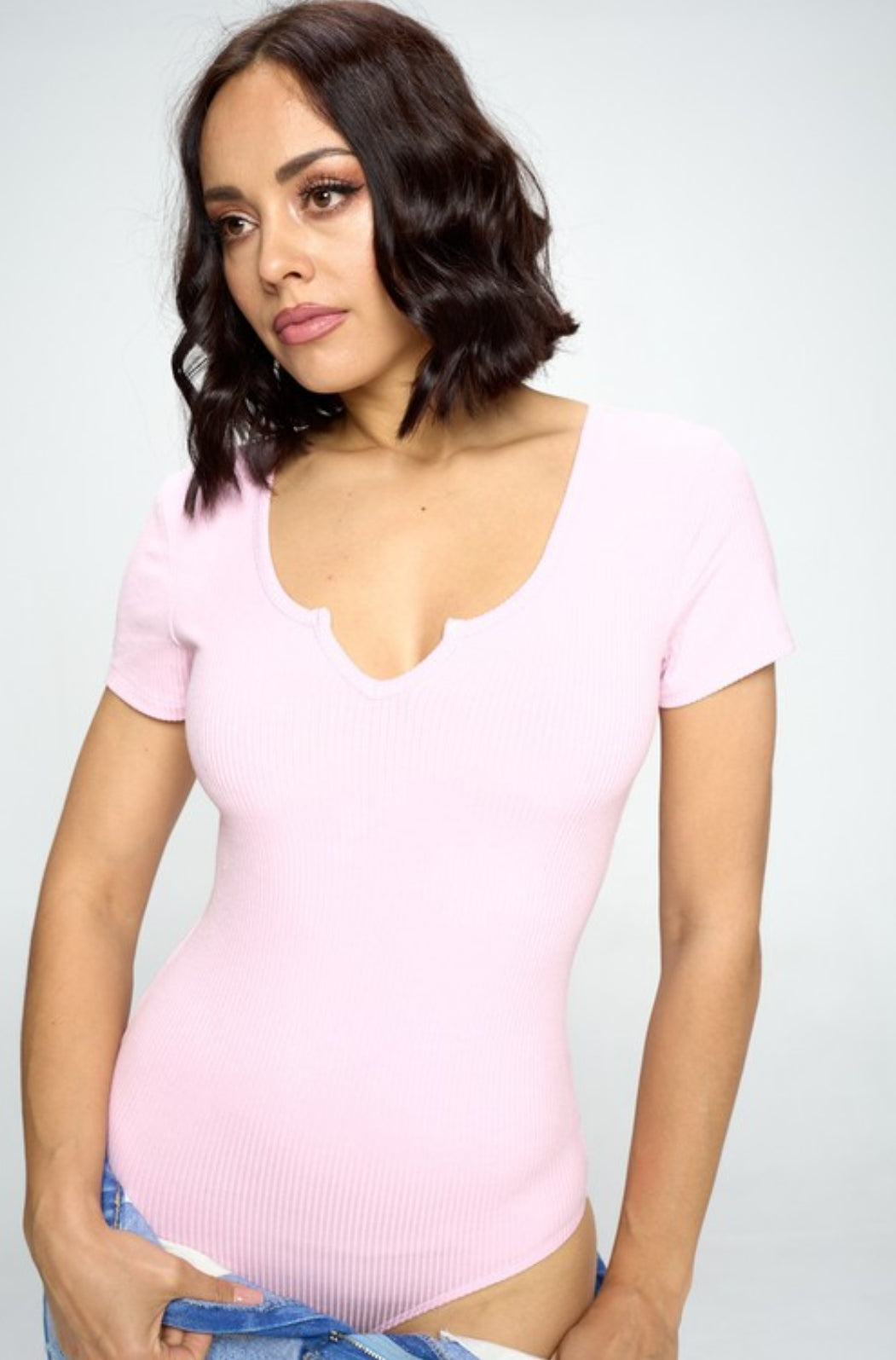 Short Sleeve Ribbed Bodysuit(several colors )