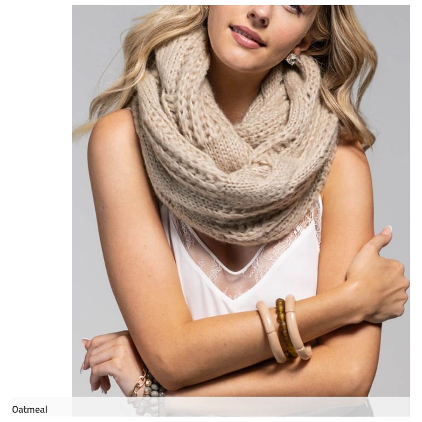 Cable Knit Infinity Scarf