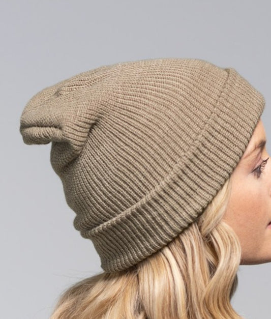 Light Brown Slouchy Knit Beanie