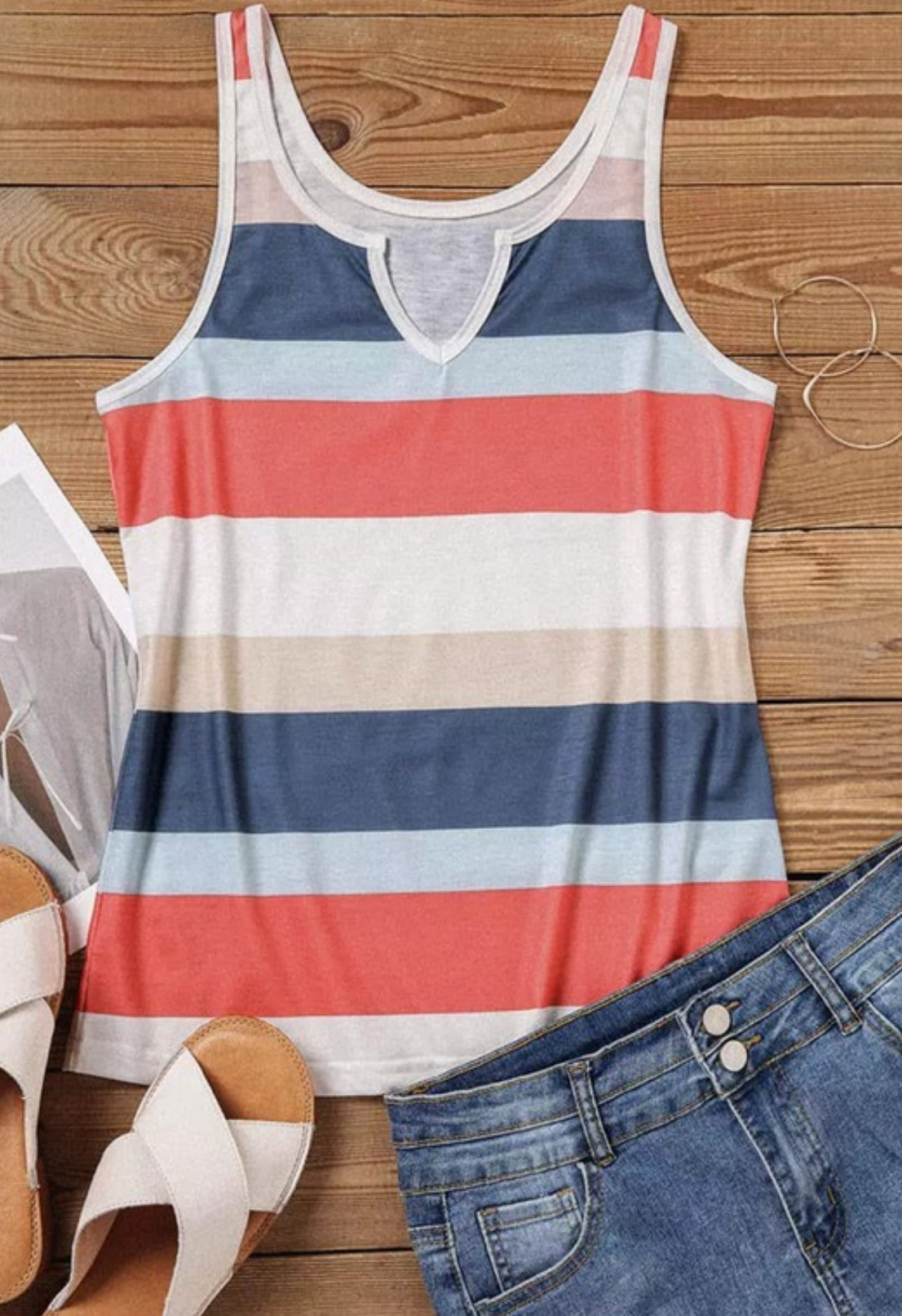 Color block Stripped Tank Top