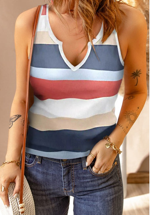 Color block Stripped Tank Top