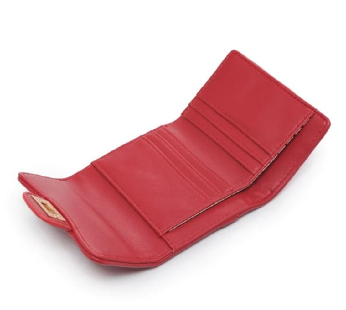 RED QUILTED ALL OVER SHANTEL WALLET