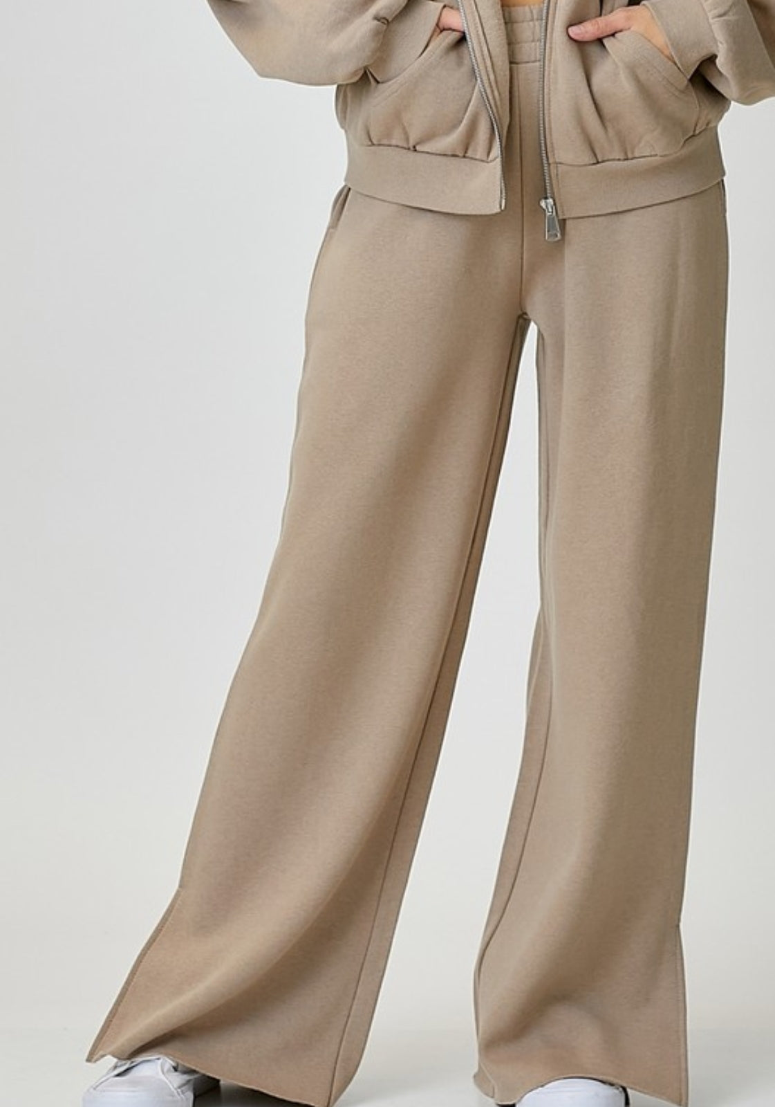 SOFT KNIT WIDE LEG WITH SLIT LOUNGE PANTS