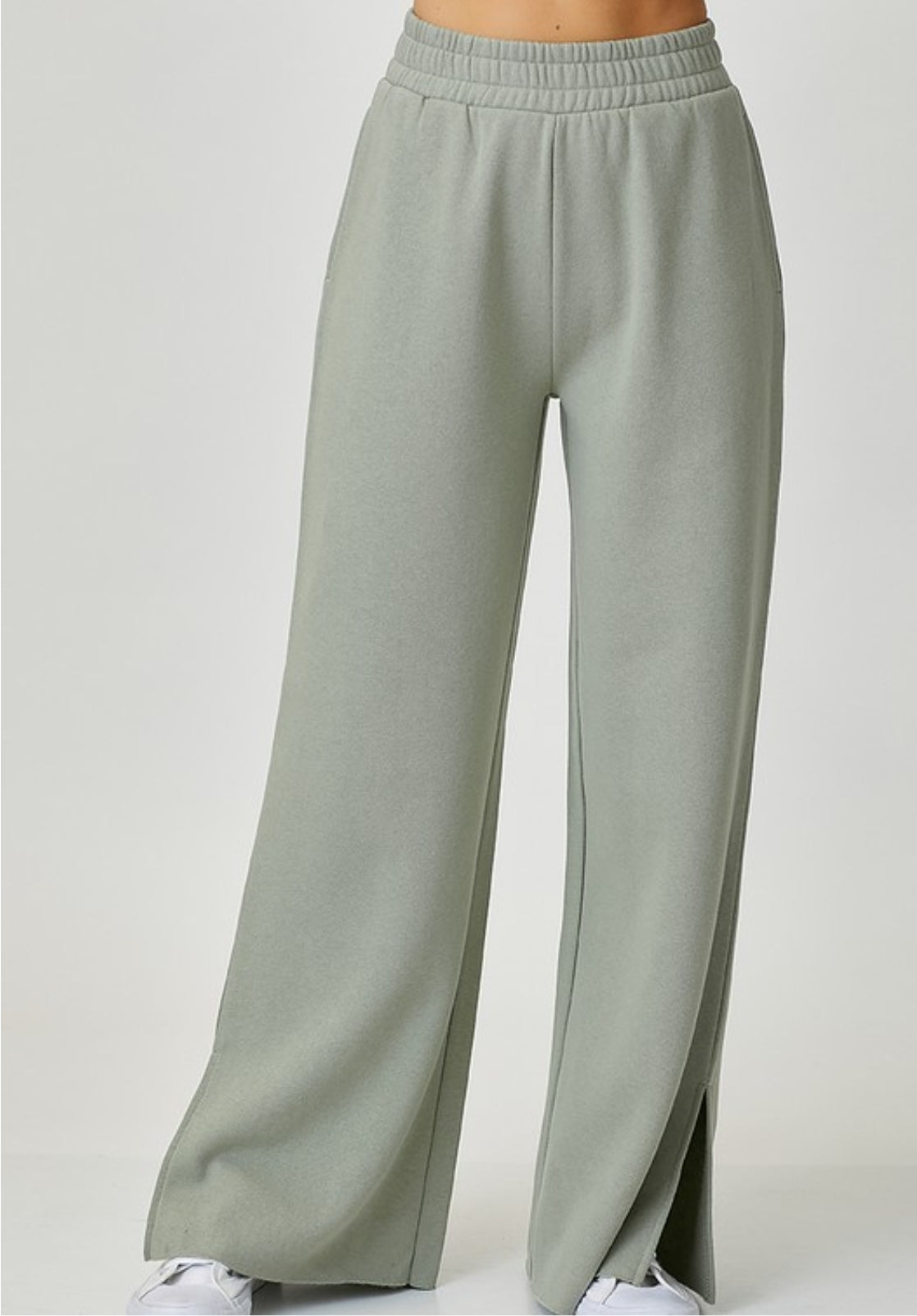 SOFT KNIT WIDE LEG WITH SLIT LOUNGE PANTS