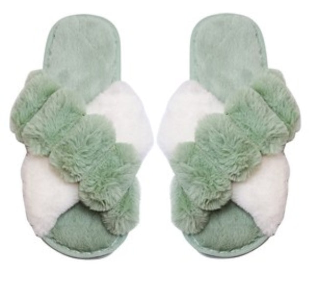 POM POM FLUFFY HOME SLIDE SLIPPERS