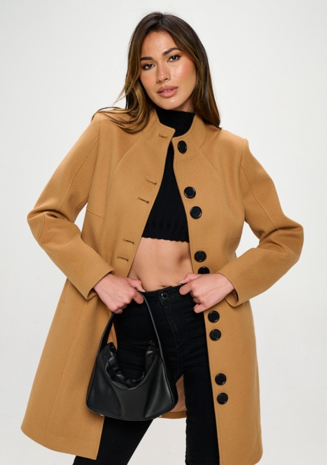 Classic Wool Button Up Coat( two colors)