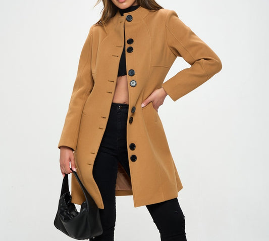 Classic Wool Button Up Coat( two colors)