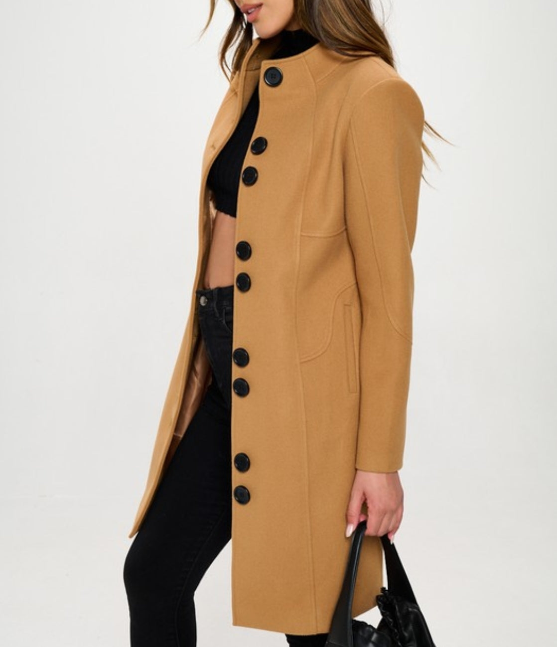 Classic Wool Button Up Coat( two colors)