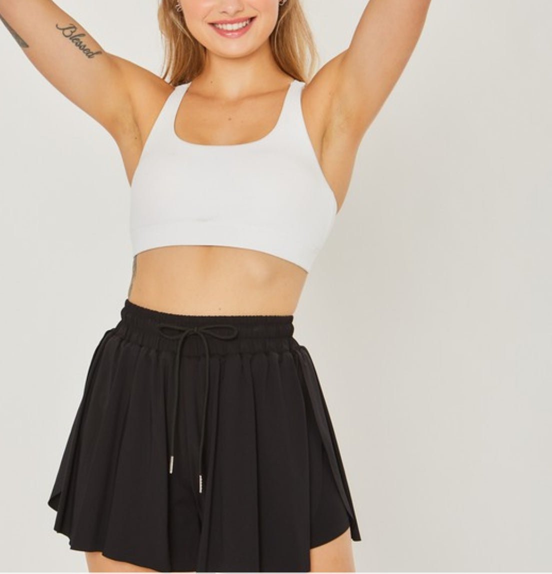 Activewear Two In One Drawstring Shorts Black