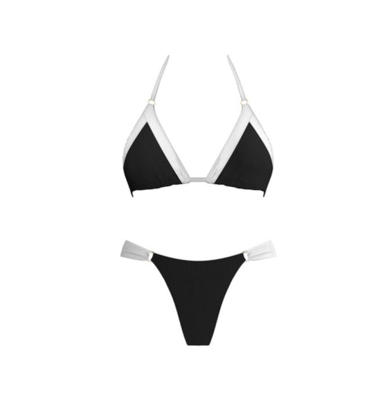 Classic Black and White Bikini Set