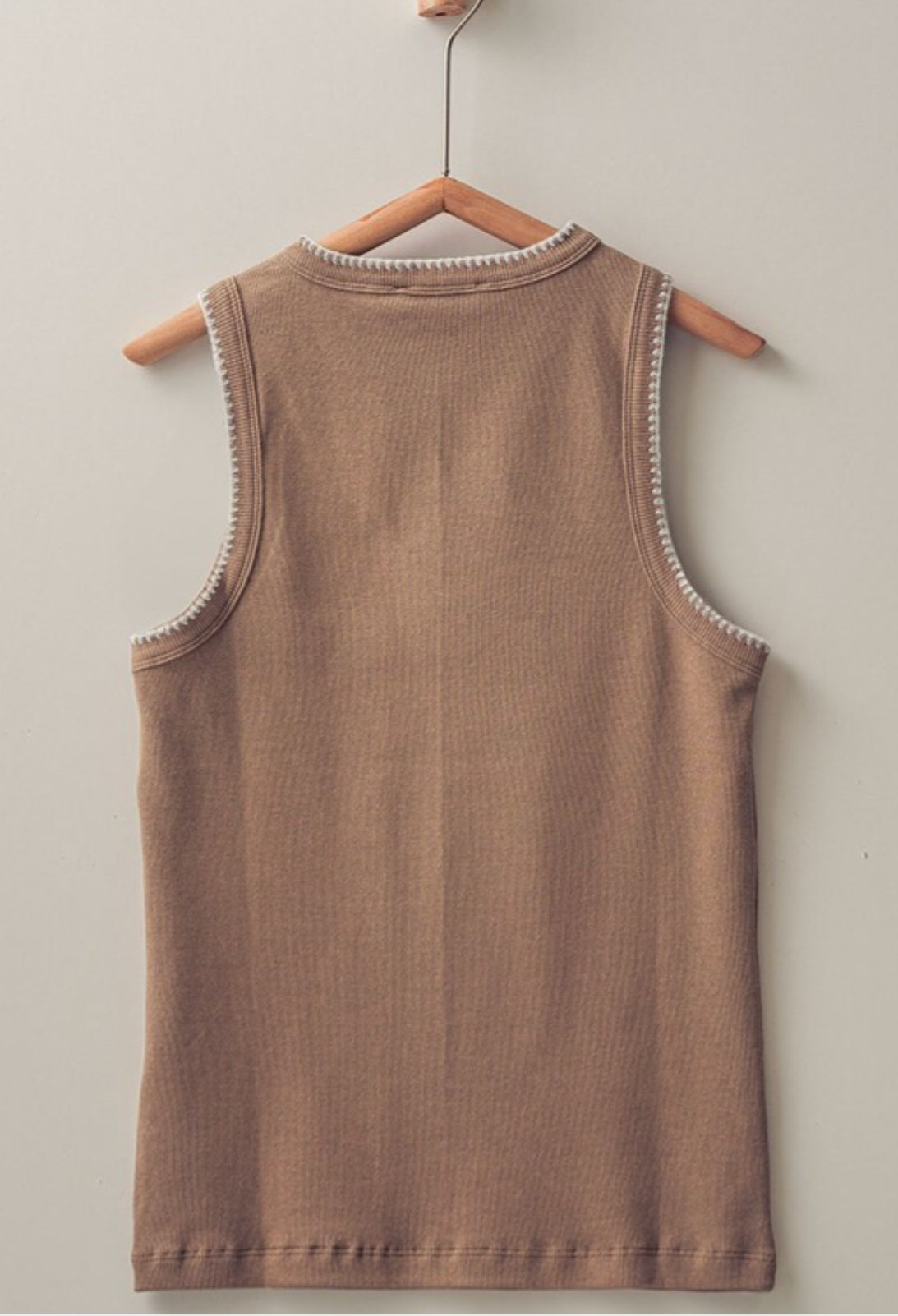 Structured Knit Tank Top in Taupe