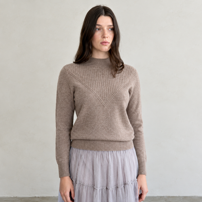 Classic Wool Textured Mock Neck Sweater