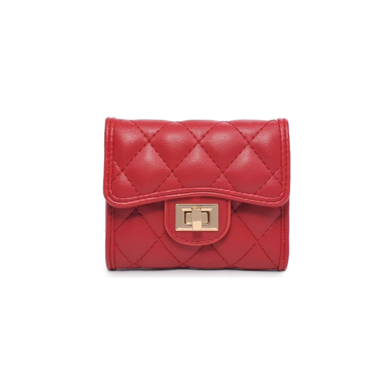 RED QUILTED ALL OVER SHANTEL WALLET