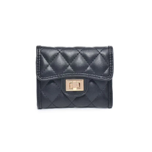 BLACK QUILTED ALL OVER SHANTEL WALLET