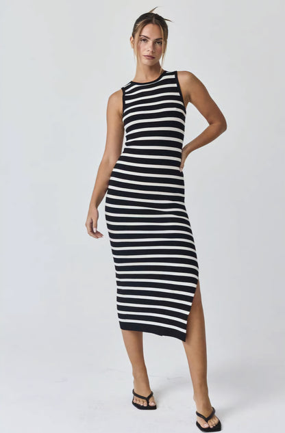 Midi Sleeveless Stripped Dress