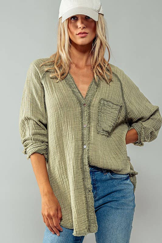 Textured Long Sleeve shirt