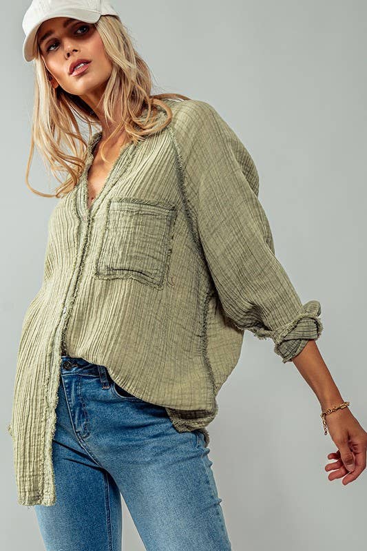 Textured Long Sleeve shirt