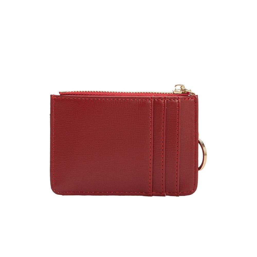 Kara Red Vegan Card Case Wallet