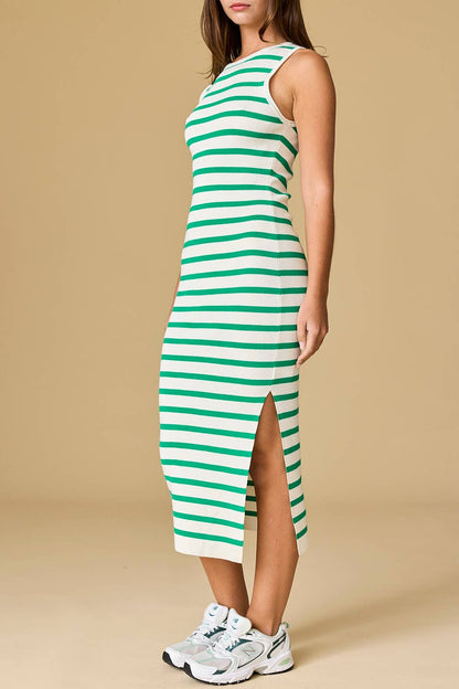 Midi Sleeveless Stripped Dress