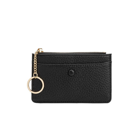 Lupe Black Vegan Card Case Wallet