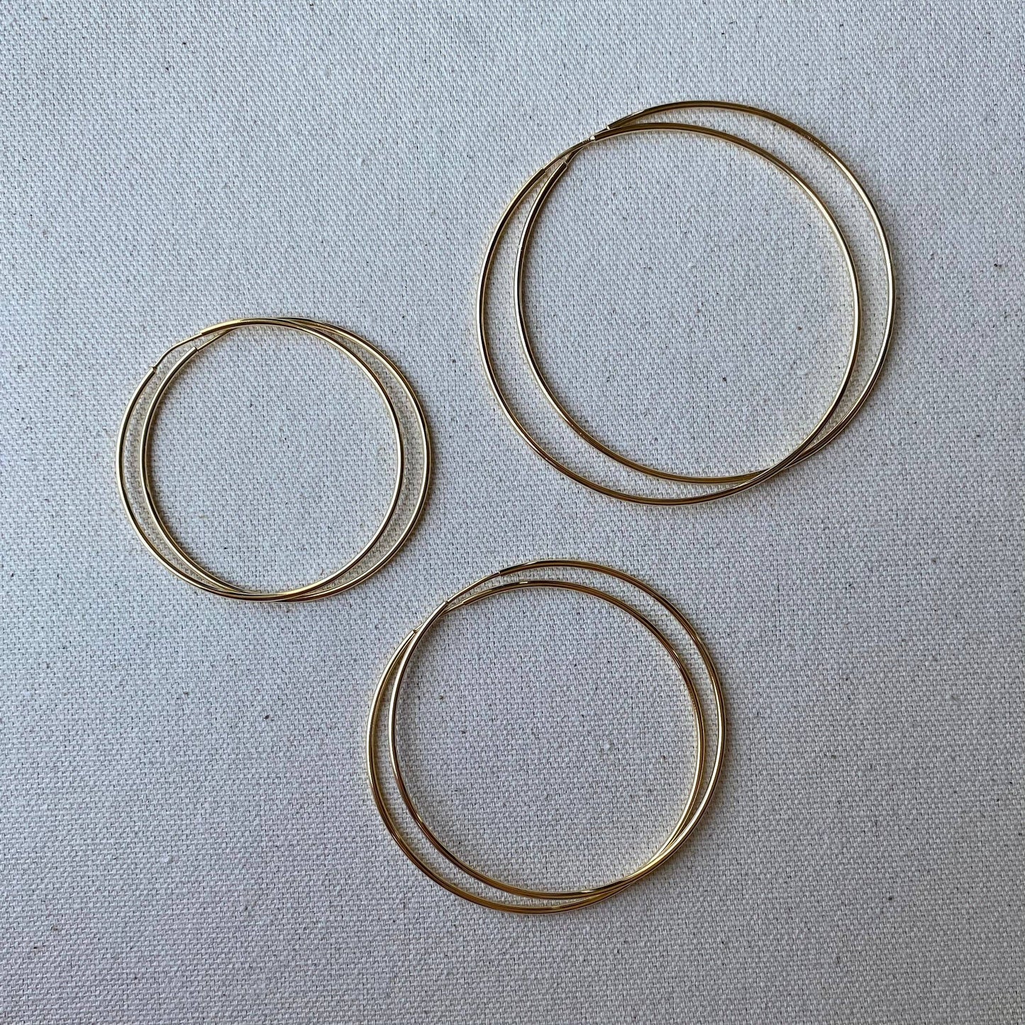 18k Gold Filled Endless Hoop Earrings Gold Hoops 30mm