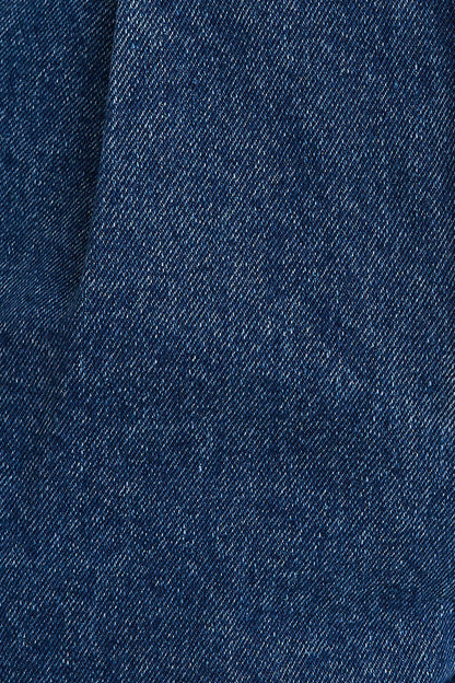Pleated Denim Shorts