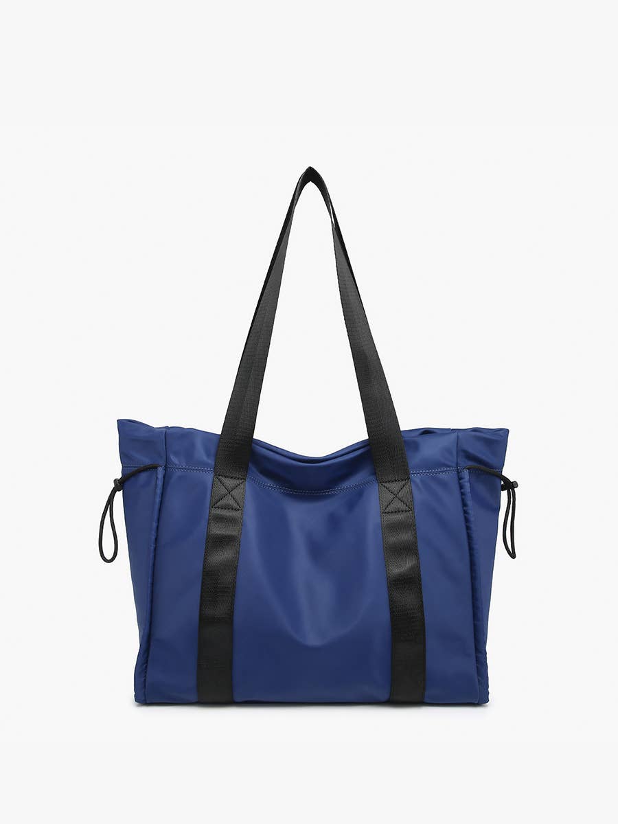 Lydia Drawstring Nylon Tote w/ Contrast Handle(several colors)