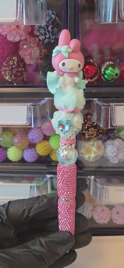 Pre-made Handmade Pen Teal bow